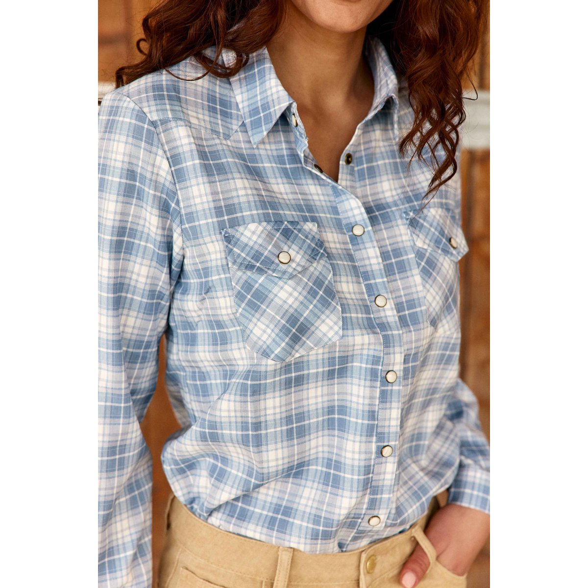 Chemise imprimé à carreaux CLAU 20-bleu, LA PETITE ETOILE
