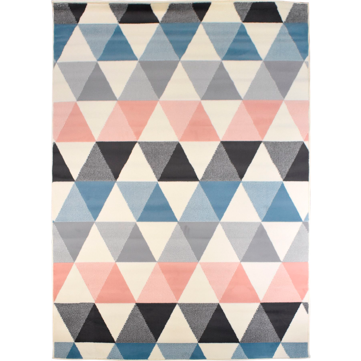 Tapis chambre tissé LYN49 PASTELIANGLE crème, rose, bleu, gris, UN AMOUR DE TAPIS