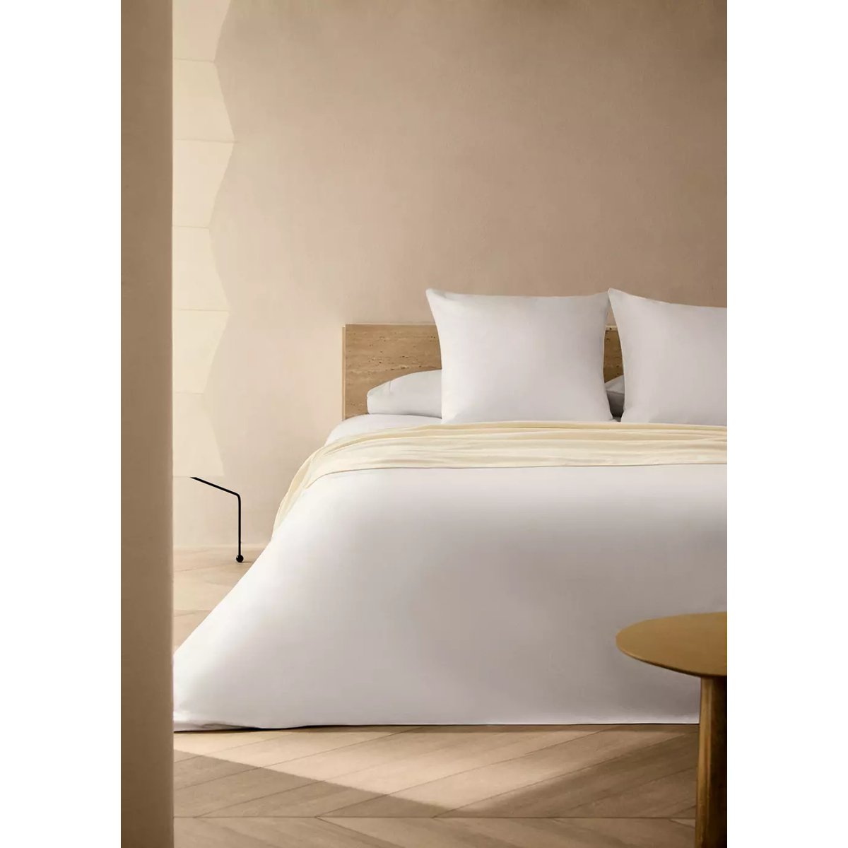 Housse de couette coton satin 600 fils lit 150/160 cm blanc, MANGO HOME