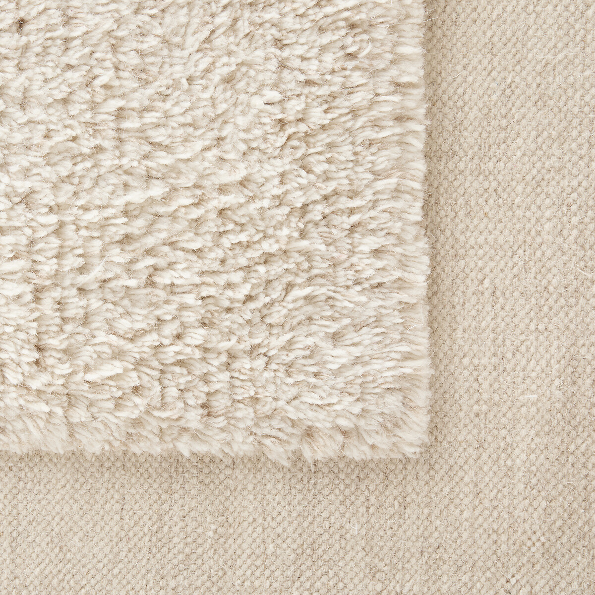 Tapis de couloir noué à la main, en laine, EDGI craie, AM.PM