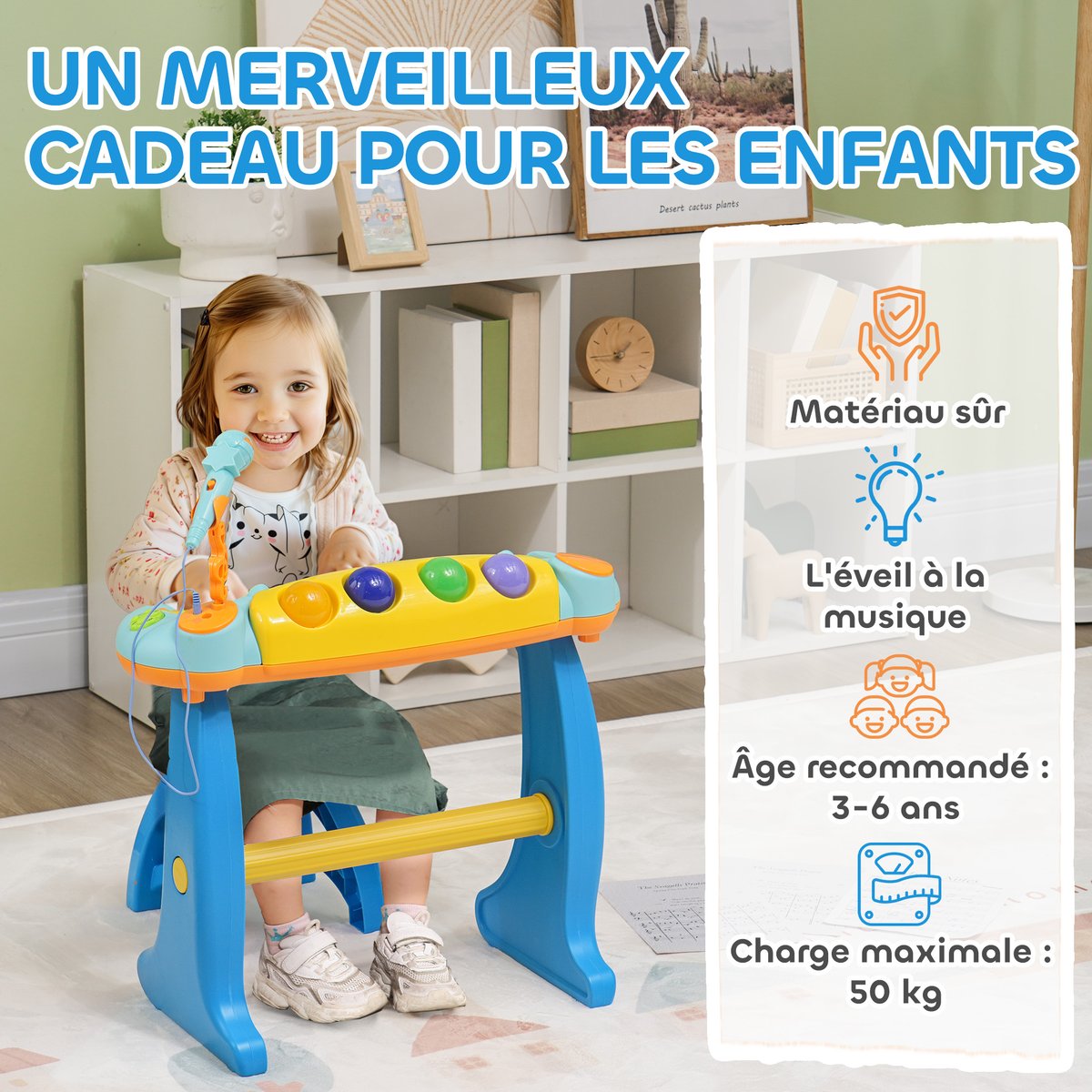 Ensemble de claviers électroniques pour bleu, AIYAPLAY