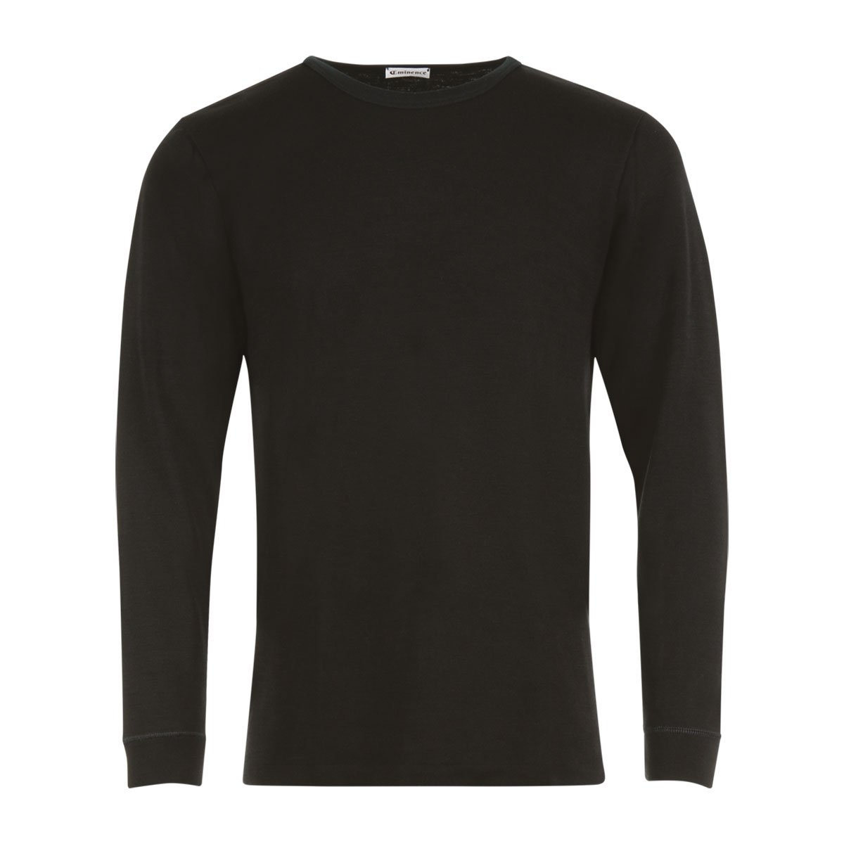 Tee shirt col rond manches longues ligne chaude noir, EMINENCE