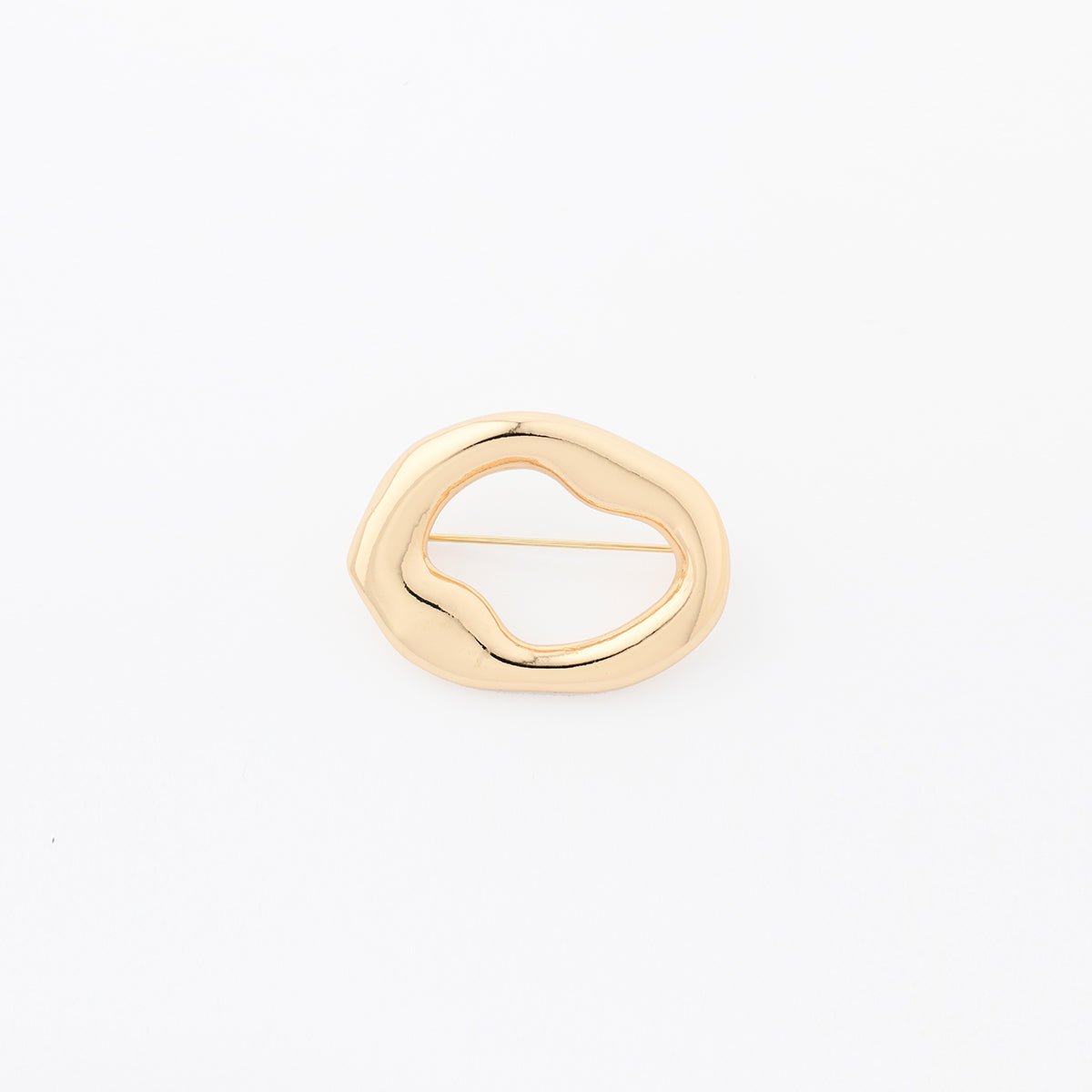 Broche ovale irrégulière - Collection Recyclée doré, BALABOOSTE