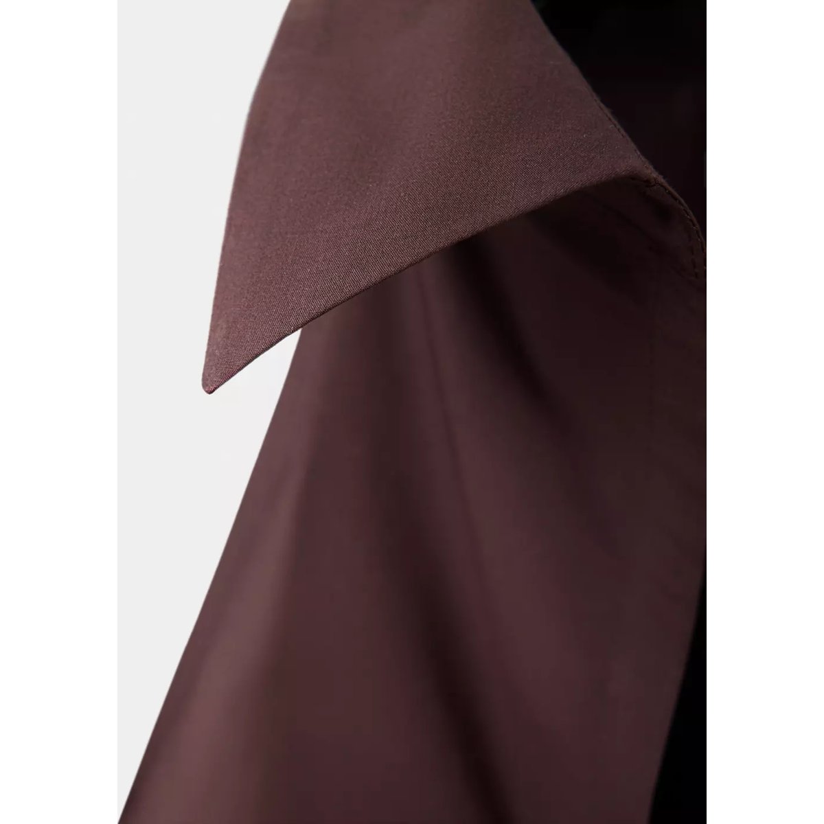 Top col en V froncé marron, MANGO