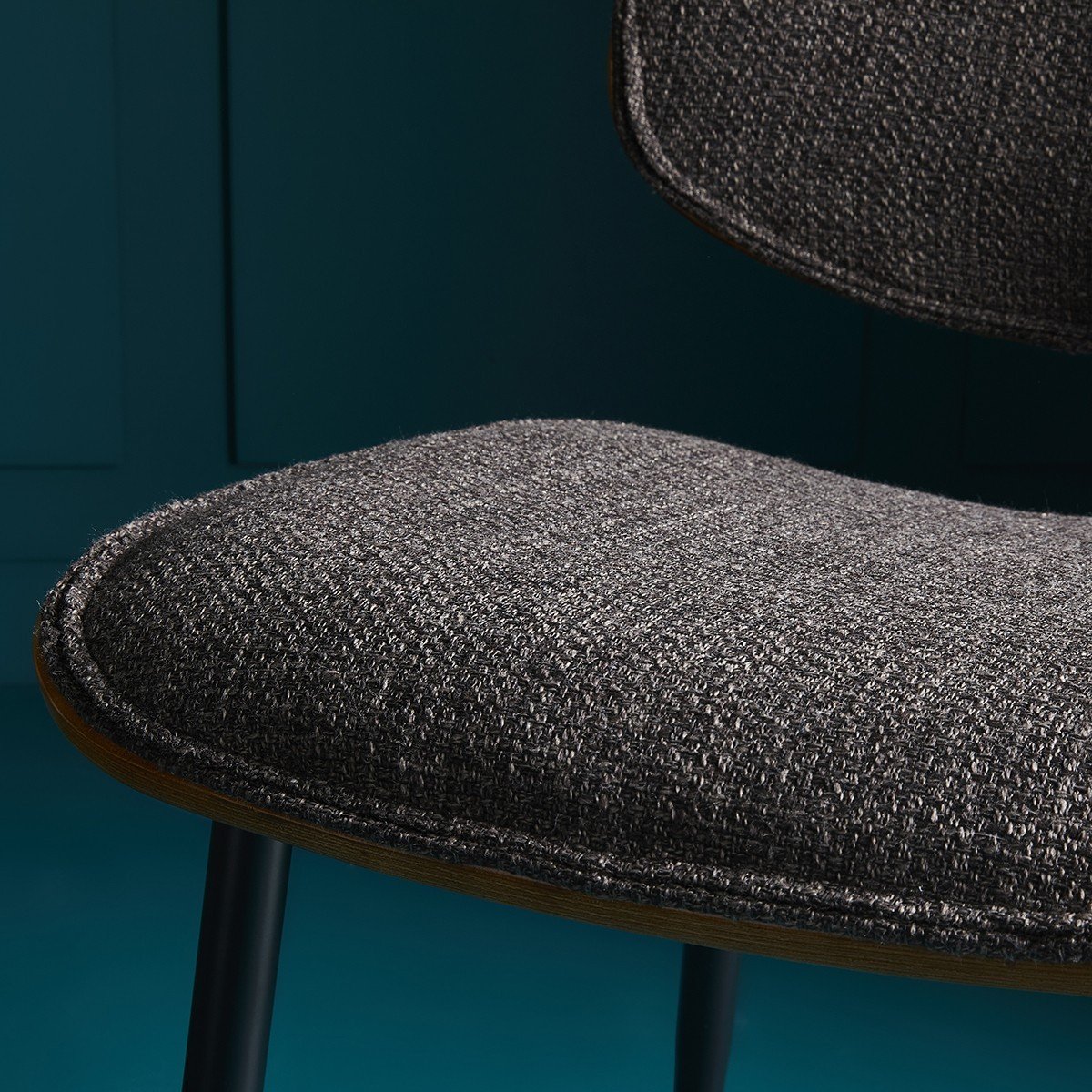 Lot de 2 Chaises en Tissu Gris / Brun - Olympia gris, SIGNATURE