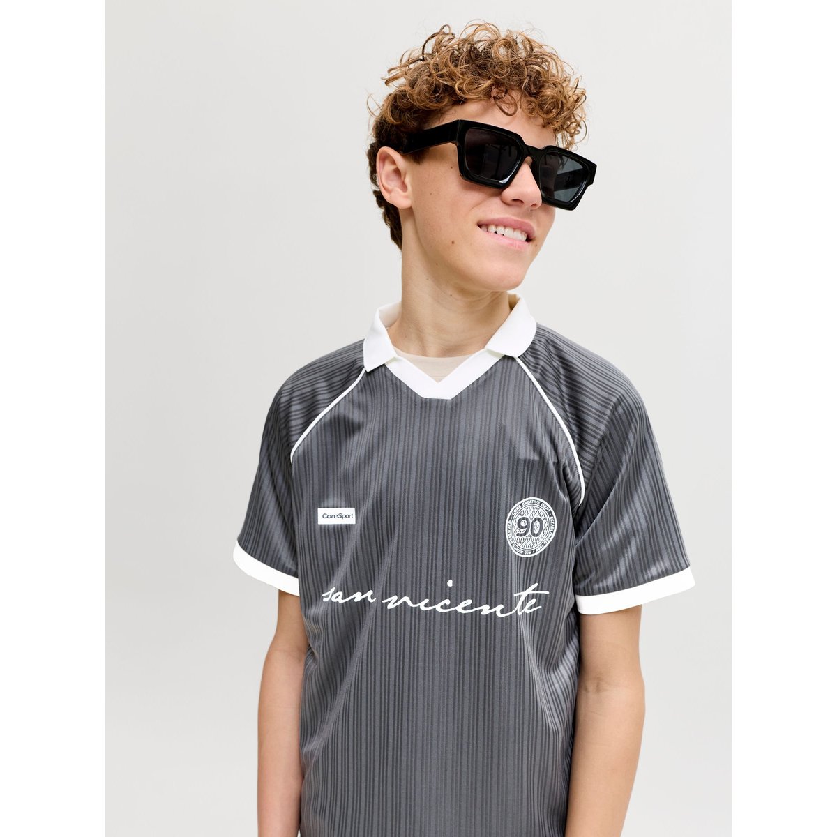 T-Shirt asphalt, JACK & JONES JUNIOR