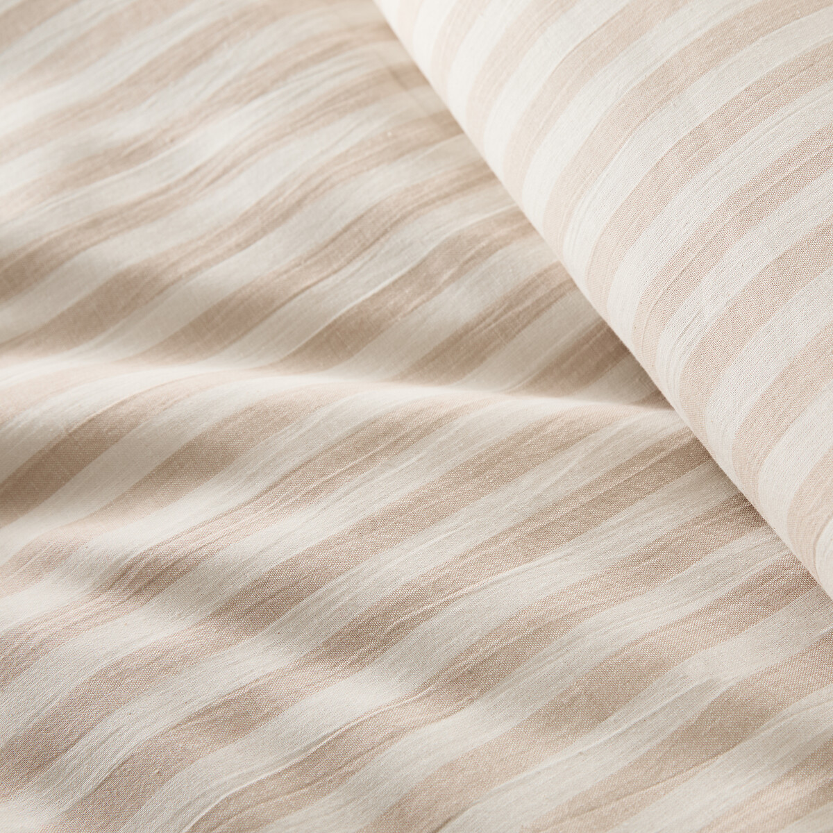 Housse de couette en coton, SOIZIC BEIGE rayé beige, LA REDOUTE INTERIEURS