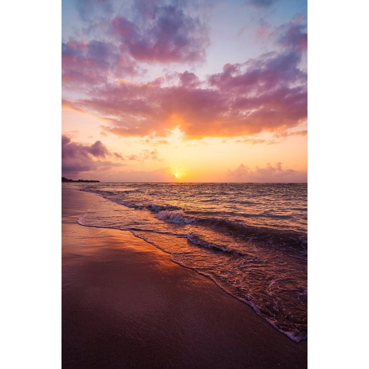 Tableau Mural Golden Sunset PLAGE tableau en verre synthétique, CEANOTHE
