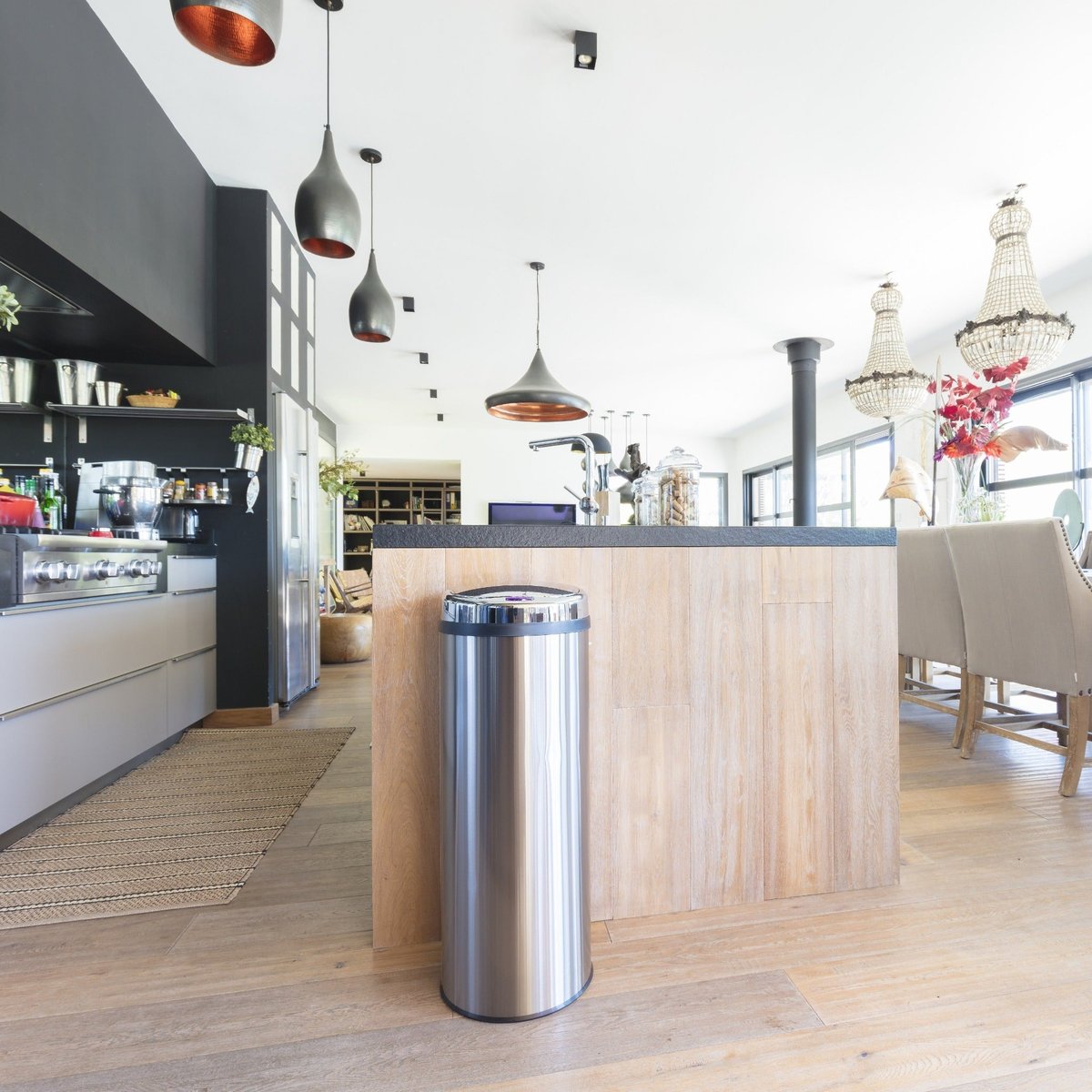Poubelle de cuisine automatique ARTIC 50L argent, KITCHEN MOVE