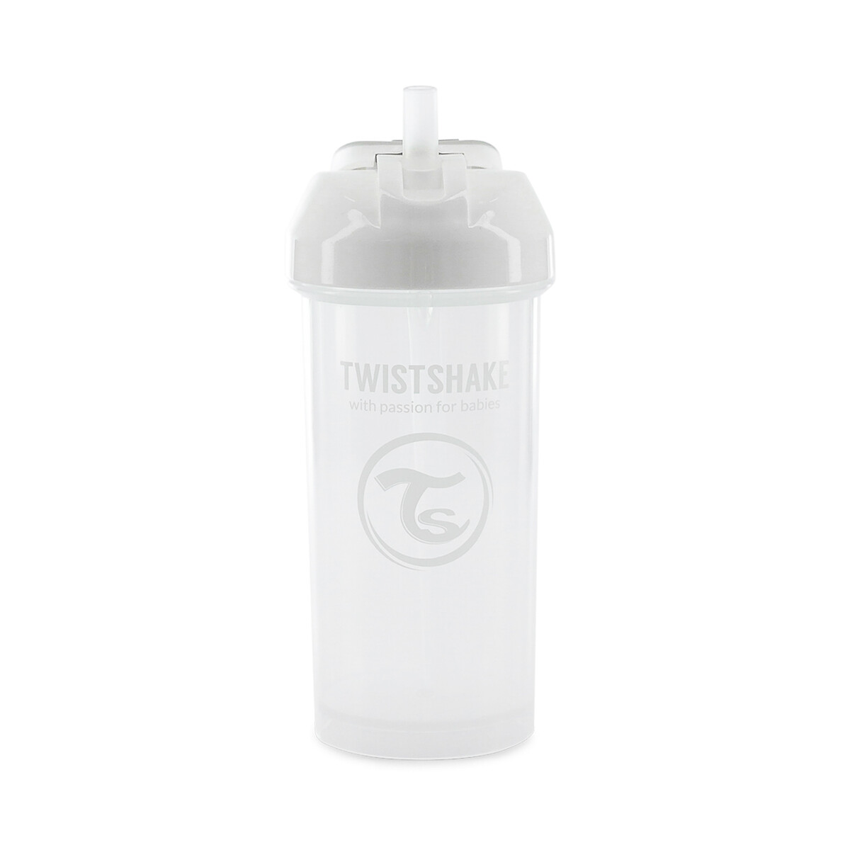 Copo com Palhinha Twistshake 360ml, em lotes de 2 branco, TWISTSHAKE