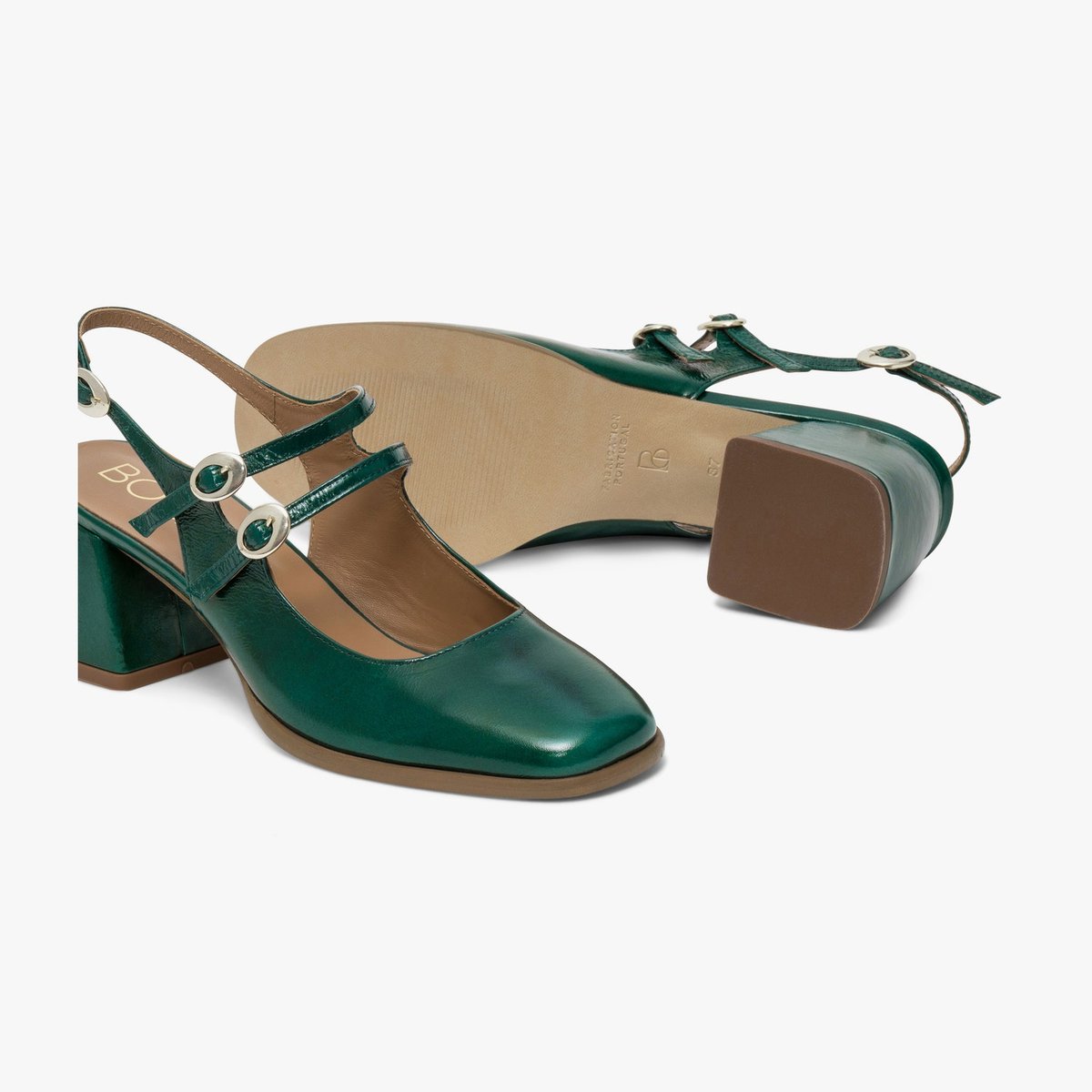Escarpin en cuir DEBBIE bleu lagon, BOCAGE