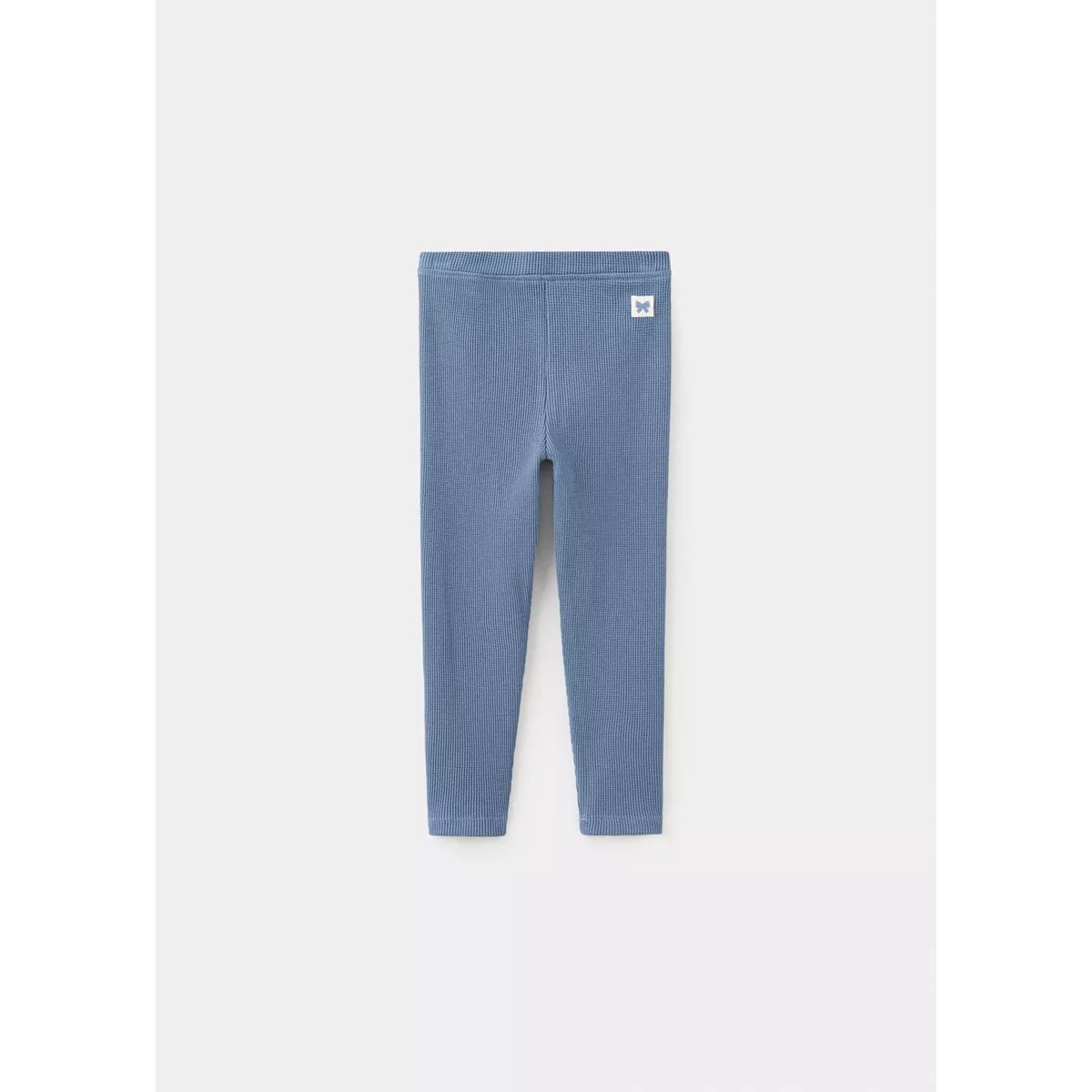 Legging gaufré en coton bleu, MANGO BABY