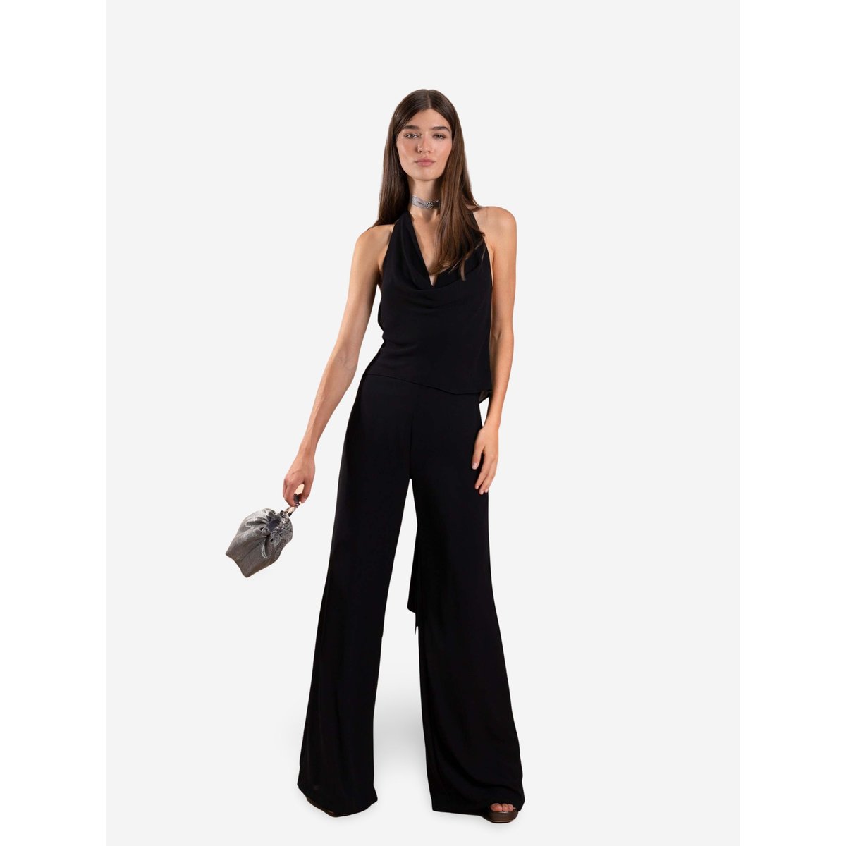 Pantalon palazzo noir, THE-ARE