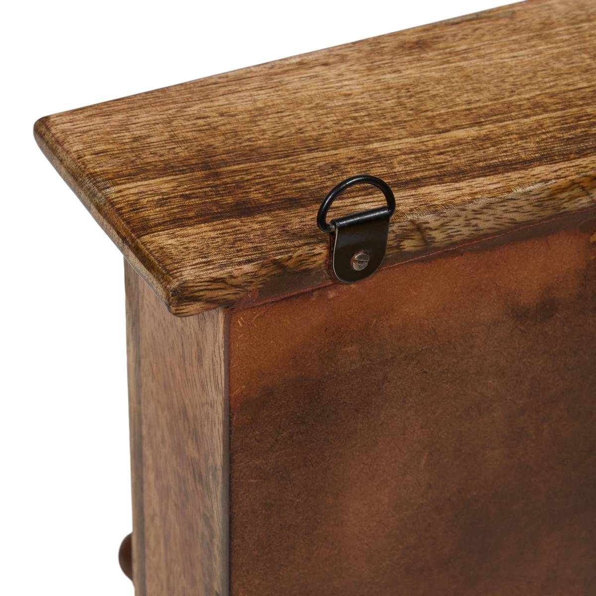 Boîte à clés rectangulaire en manguier CASSANDRE marron, ATMOSPHERA