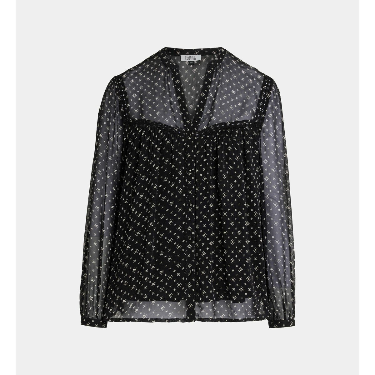 Top dina bindi ample à manches longues noir, GALERIES LAFAYETTE