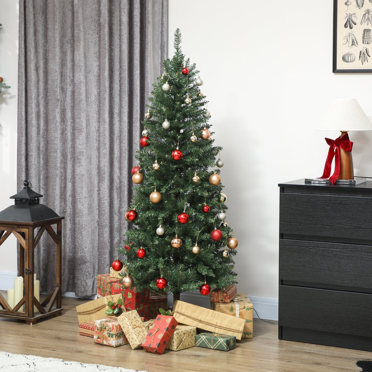 Sapin de Noël Plastique Vert vert, HOMCOM