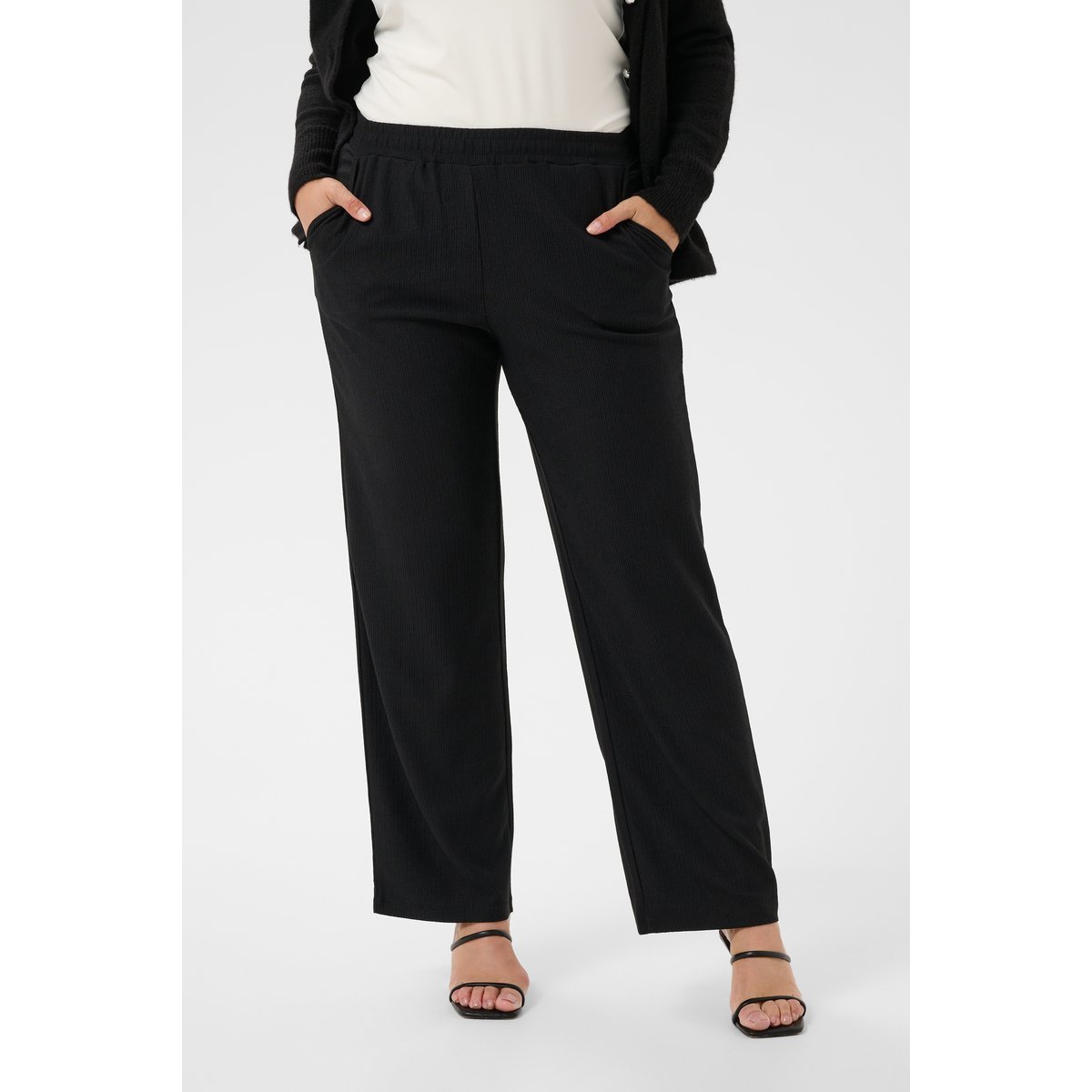 Pantalon en jersey noir, KAFFE CURVE