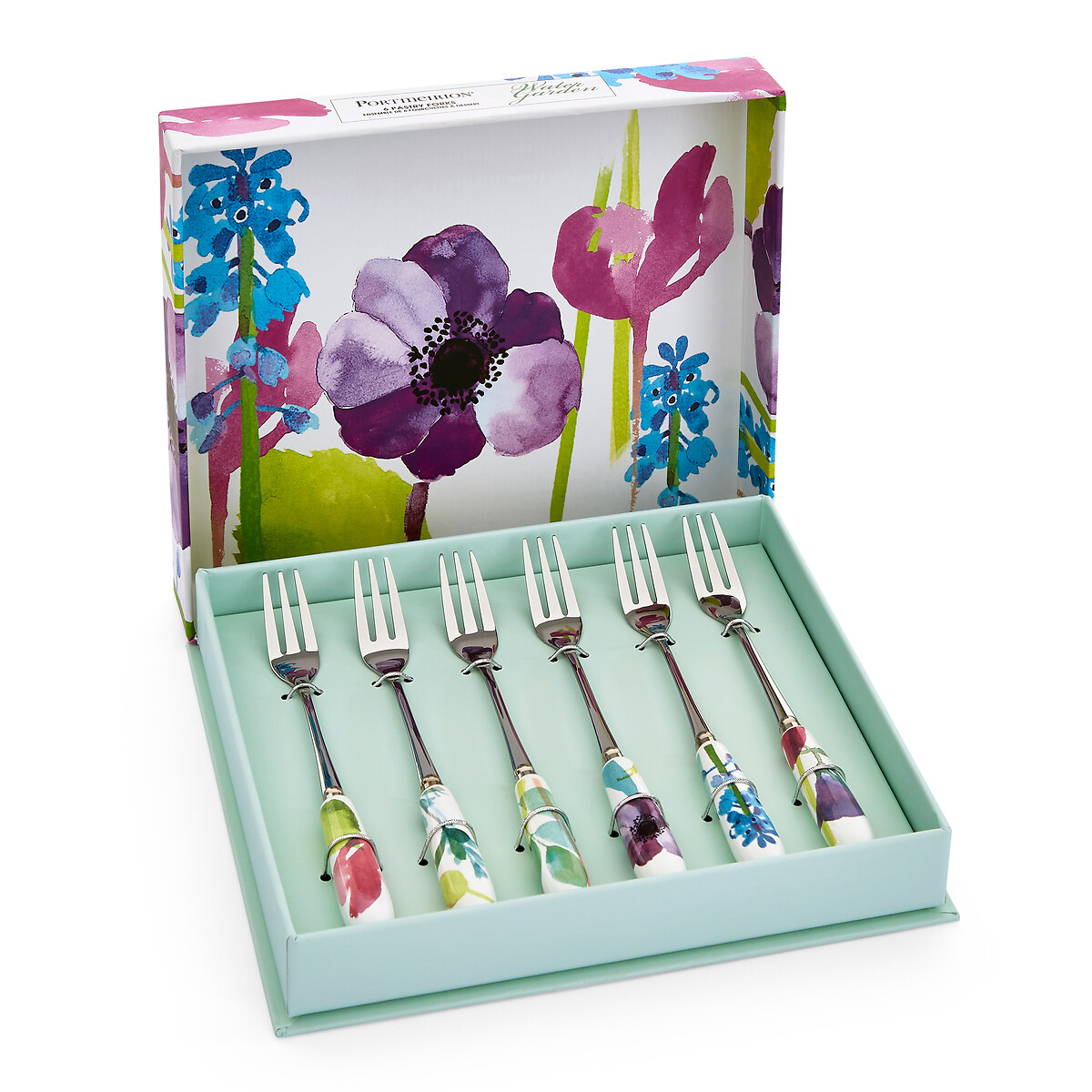 6-Piece Water Garden Pastry Forks Set multi-coloured, PORTMEIRION