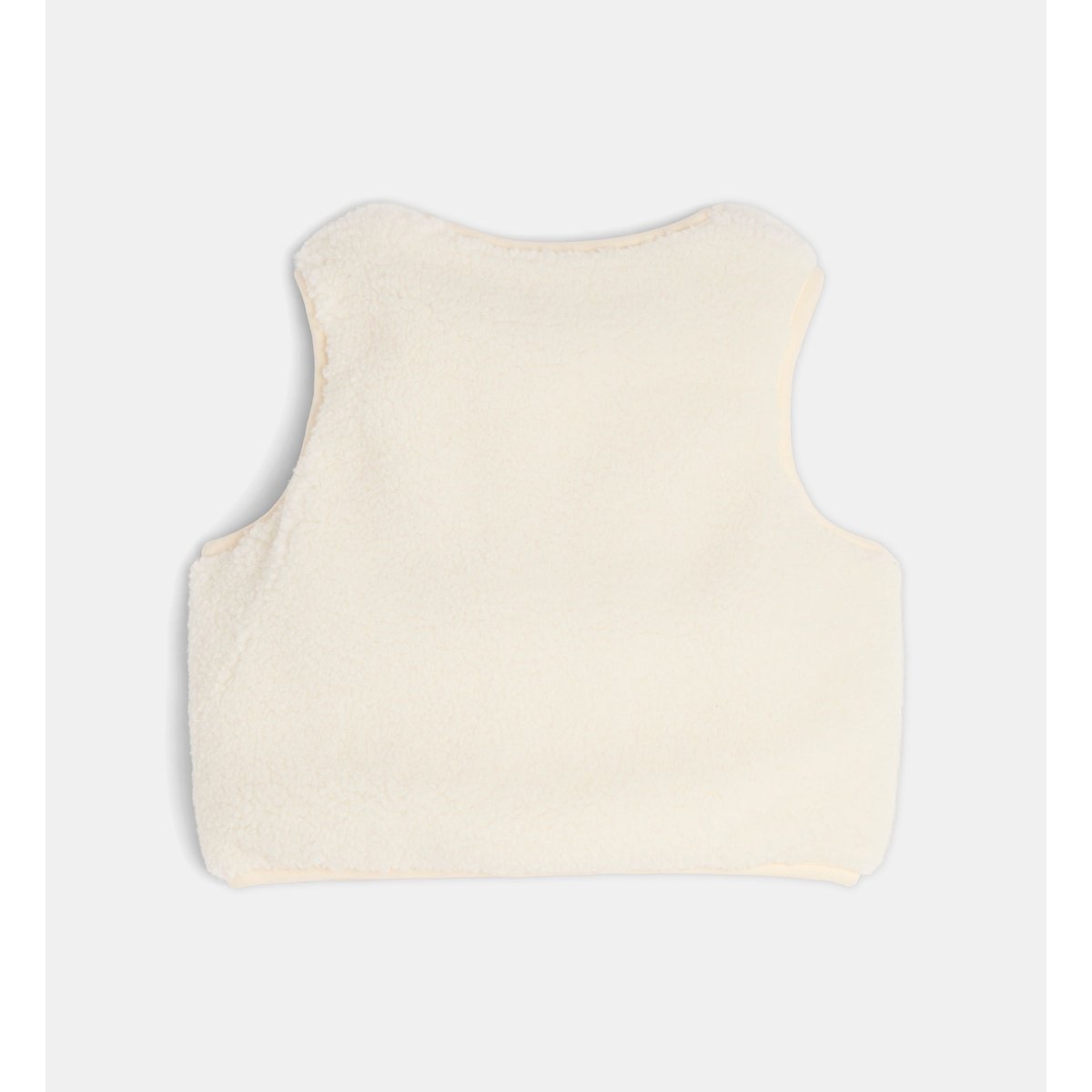 Veste sans manches toudou réversible façon sherpa écru et beige, CADET ROUSSELLE