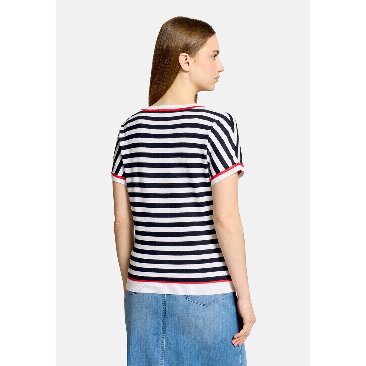 Pull-over en maille à rayures patch dark blue/red, BETTY BARCLAY
