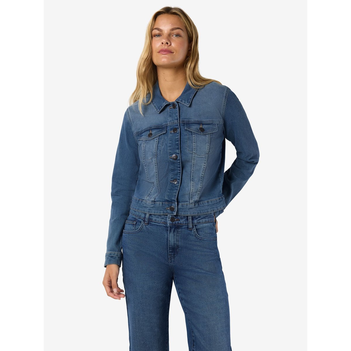Veste en jean boutonnée medium blue denim, NOISY MAY