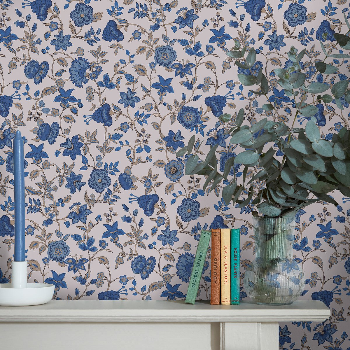 Papier peint Festival de fleurs bleu, JOULES