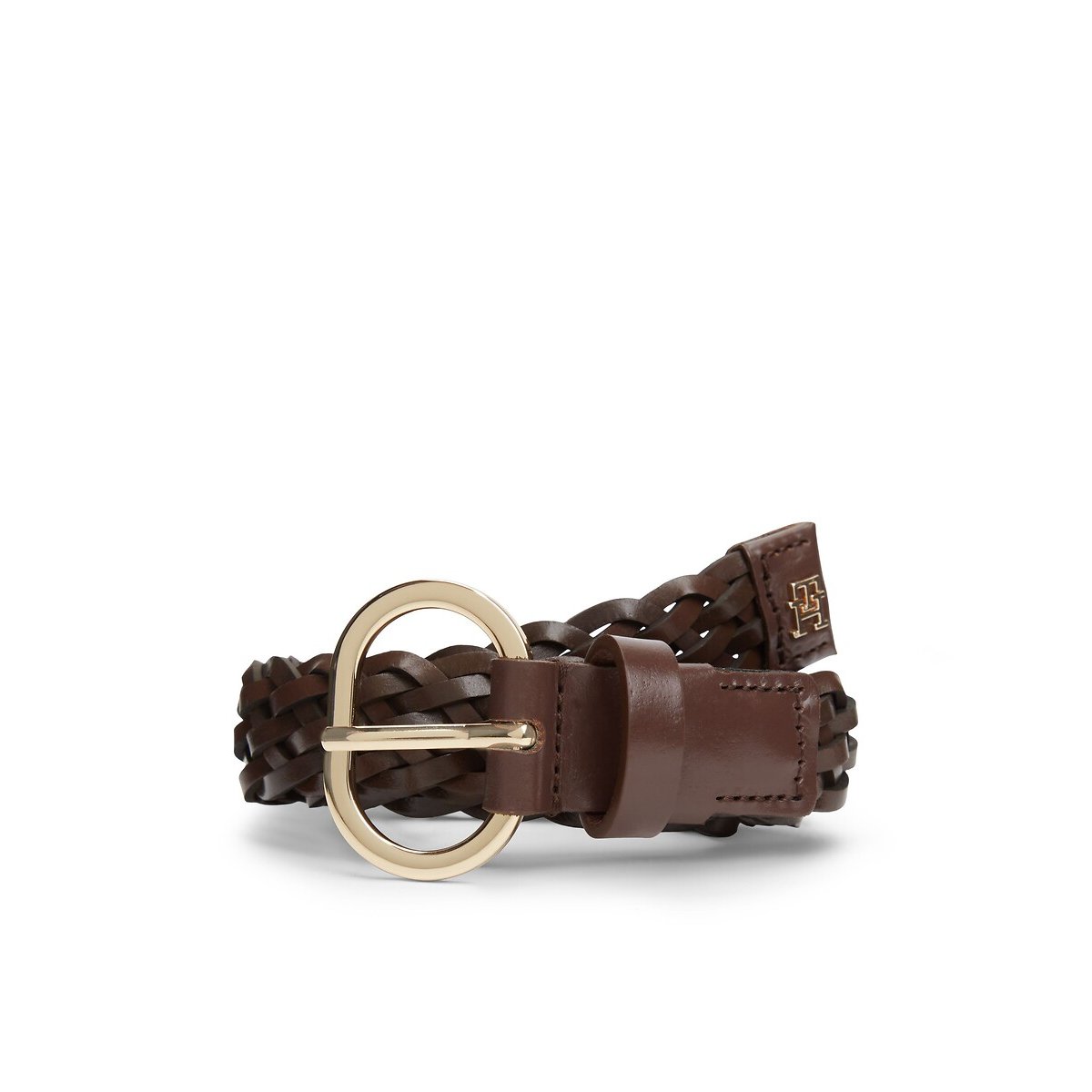 Chic Braided Leather Belt, 2.5cm brown, TOMMY HILFIGER