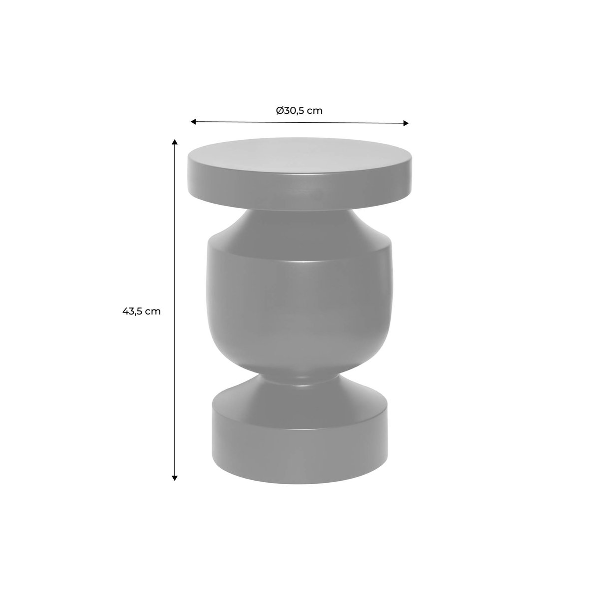Table d'appoint, bout de canapé, table de chevet métal Ø30,5 x H43,5cm ALMA terracotta, SWEEEK