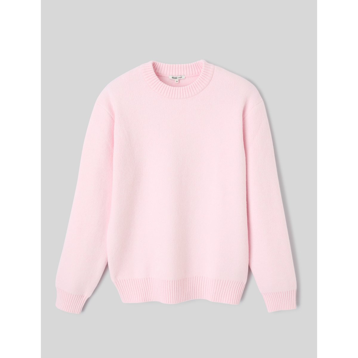 Pull jacquard dos rose pâle, BZB