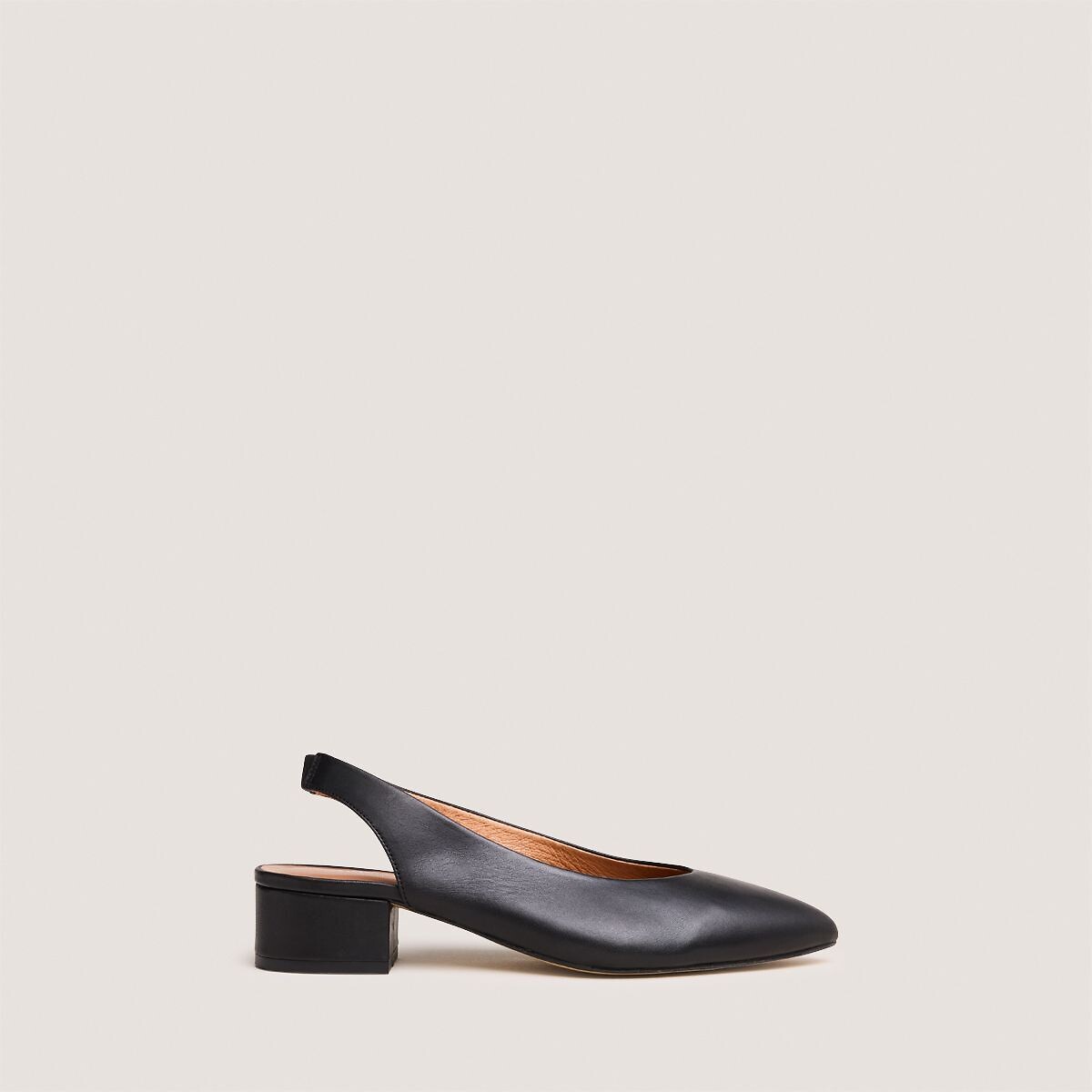 Ballerines slingback pointues en cuir, VINCE noir, JONAK