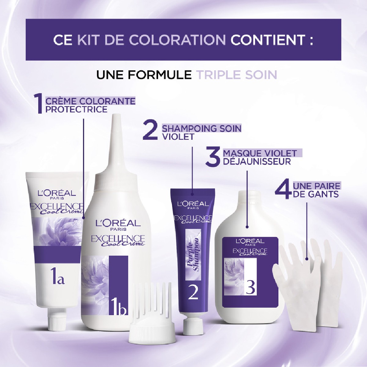 Coloration Excellence Cool Crème 4.11 - châtain ultra cendré, L'OREAL PARIS