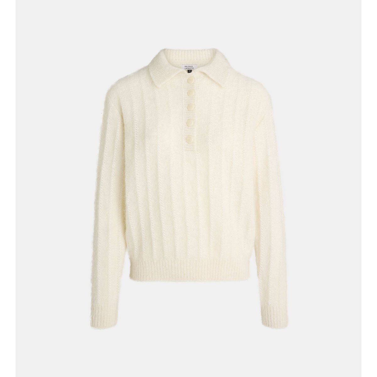 Polo tricot fira polo lainé écru, GALERIES LAFAYETTE