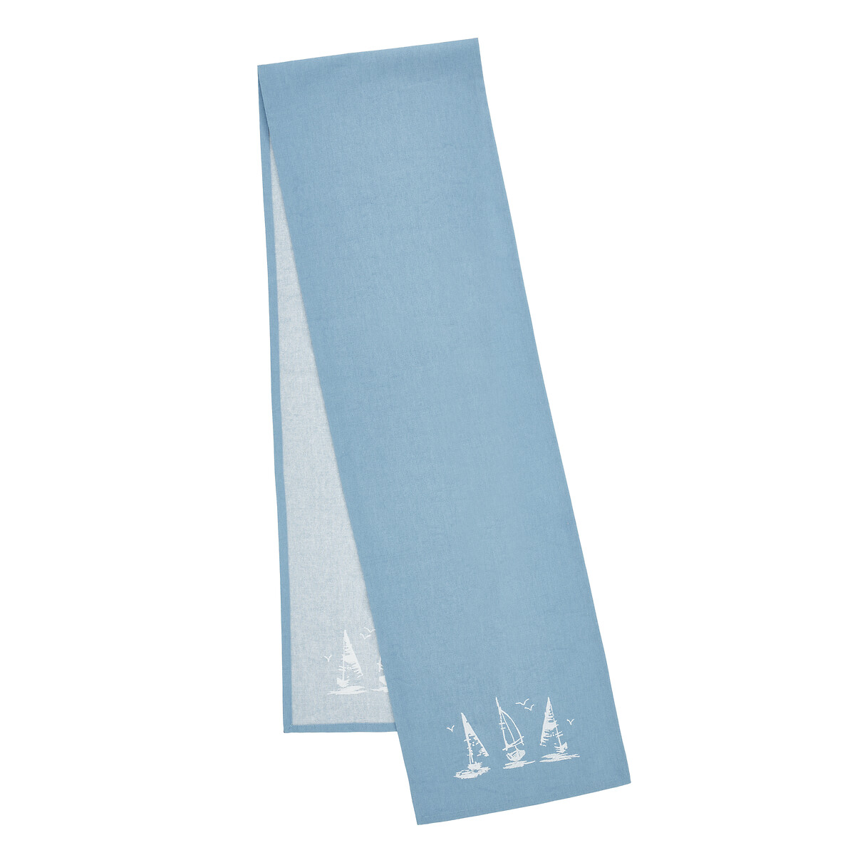 Salcombe Boats Cotton Dining Table Runner - 32X220Cm blue, CATHERINE LANSFIELD