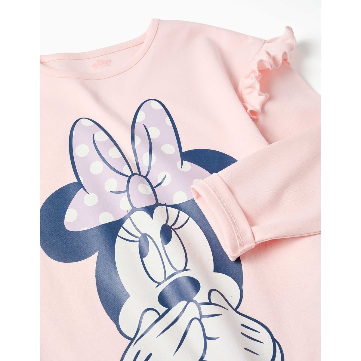 Pyjama long en coton avec imprimés Minnie rose clair, ZIPPY