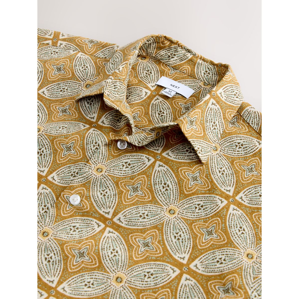 Chemise à manches courtes imprimé mosaïque jaune, NEXT
