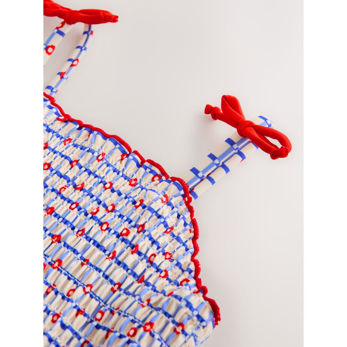 Maillot de bain à fronces rouge/bleu à carreaux, NEXT