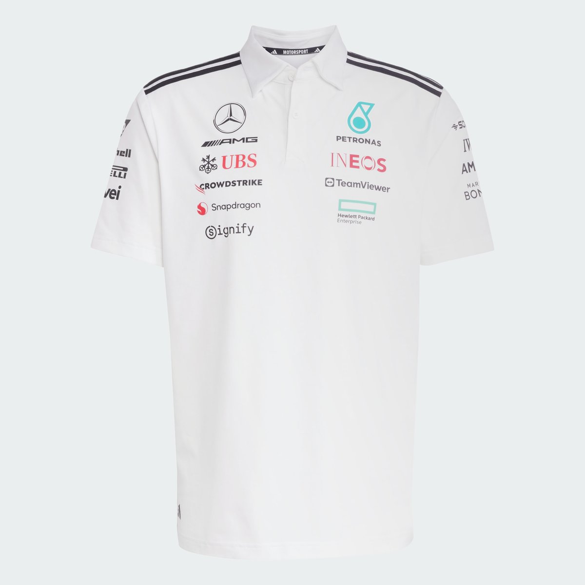 Polo D'équipe Mercedes - Amg Petronas Formula One Polo D'équipe Mercedes - Amg Petronas Formula One white melange / black, adidas Performance