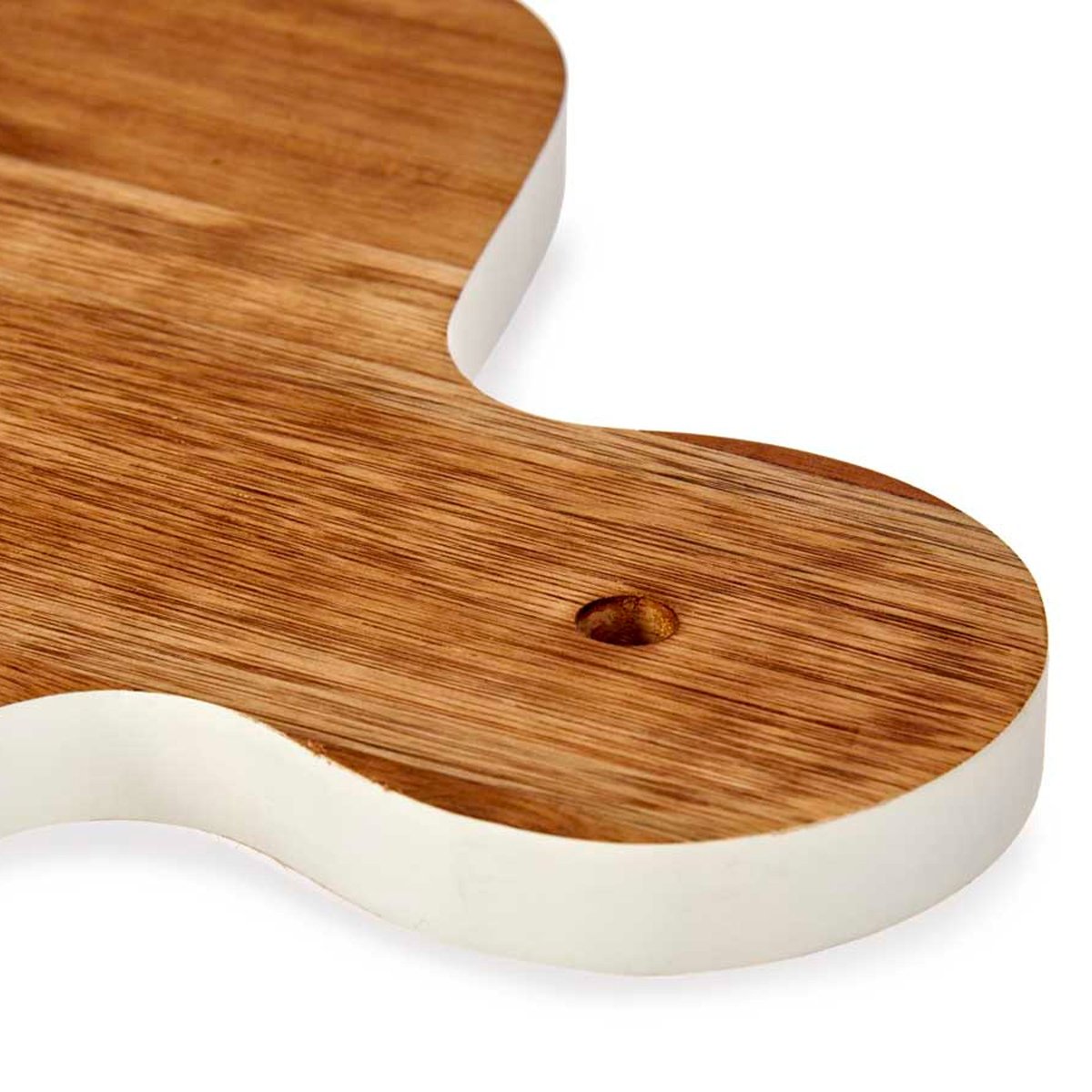 Planche à découper en acacia et bords blancs 40x25.5x1.5cm bois, WADIGA