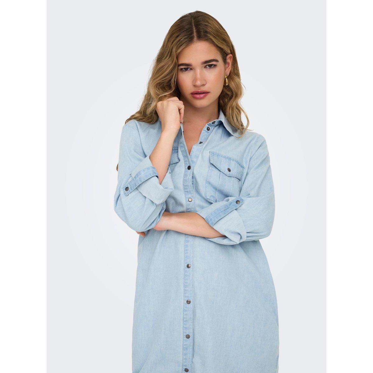 Robe Chemise light blue denim, ONLY