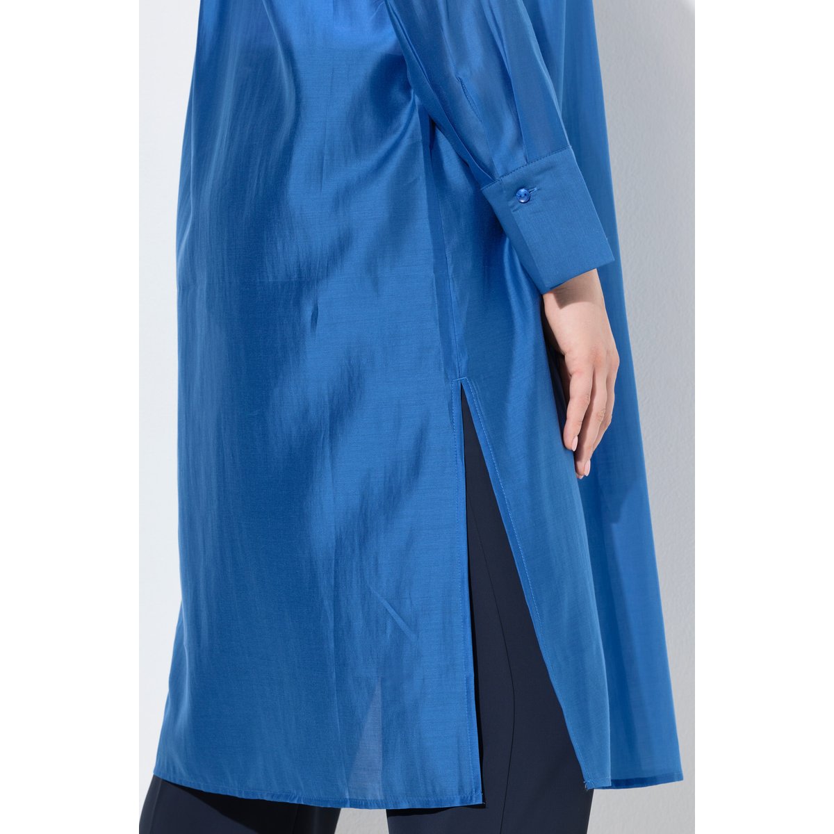 Longue blouse transparente bleu azur, ULLA POPKEN