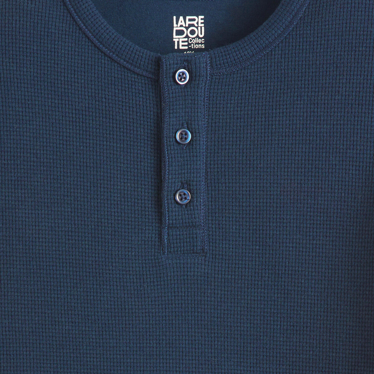 Lot de 2 T-shirts manches longues, nid d'abeille bleu marine + écru, LA REDOUTE COLLECTIONS
