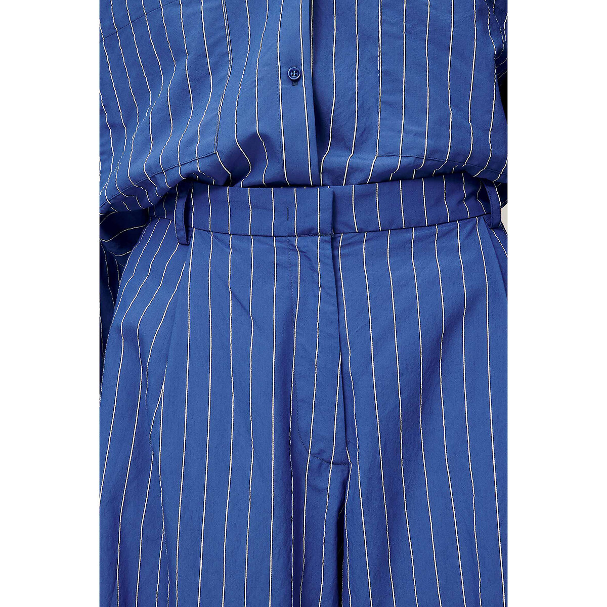 Fontania Striped Oversize Shirt with Pockets blue striped, SESSUN