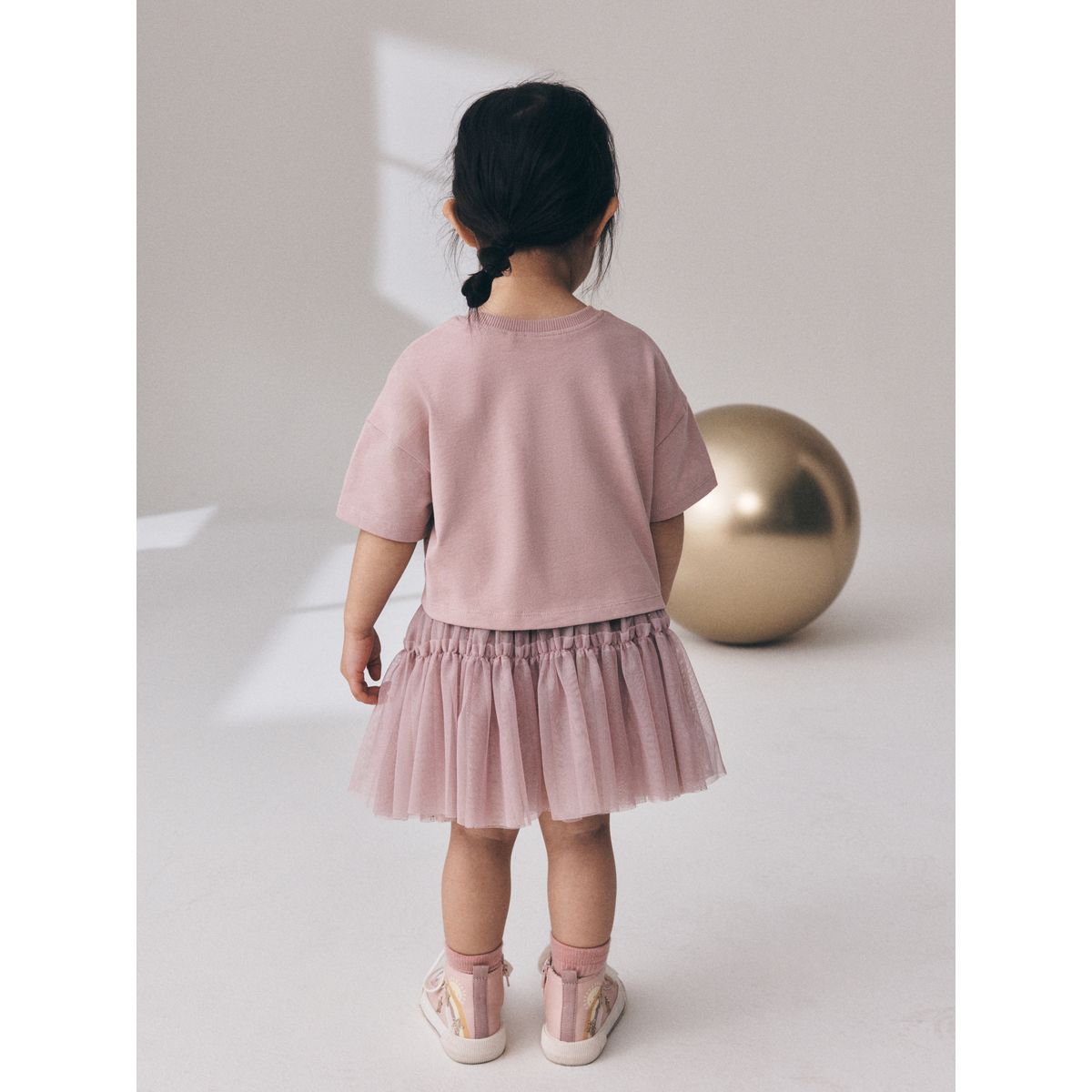 Ensemble haut à manches courtes et jupe tutu lapin rose rembourré, NEXT