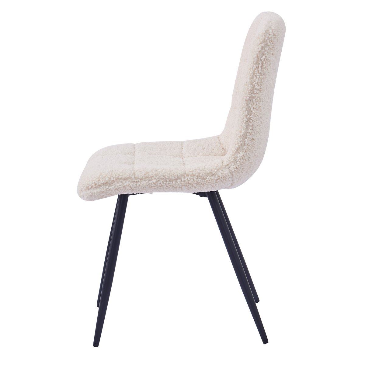 Lot de 2 chaises, métal et bouclette, BJORN blanc cassé, NORDLYS