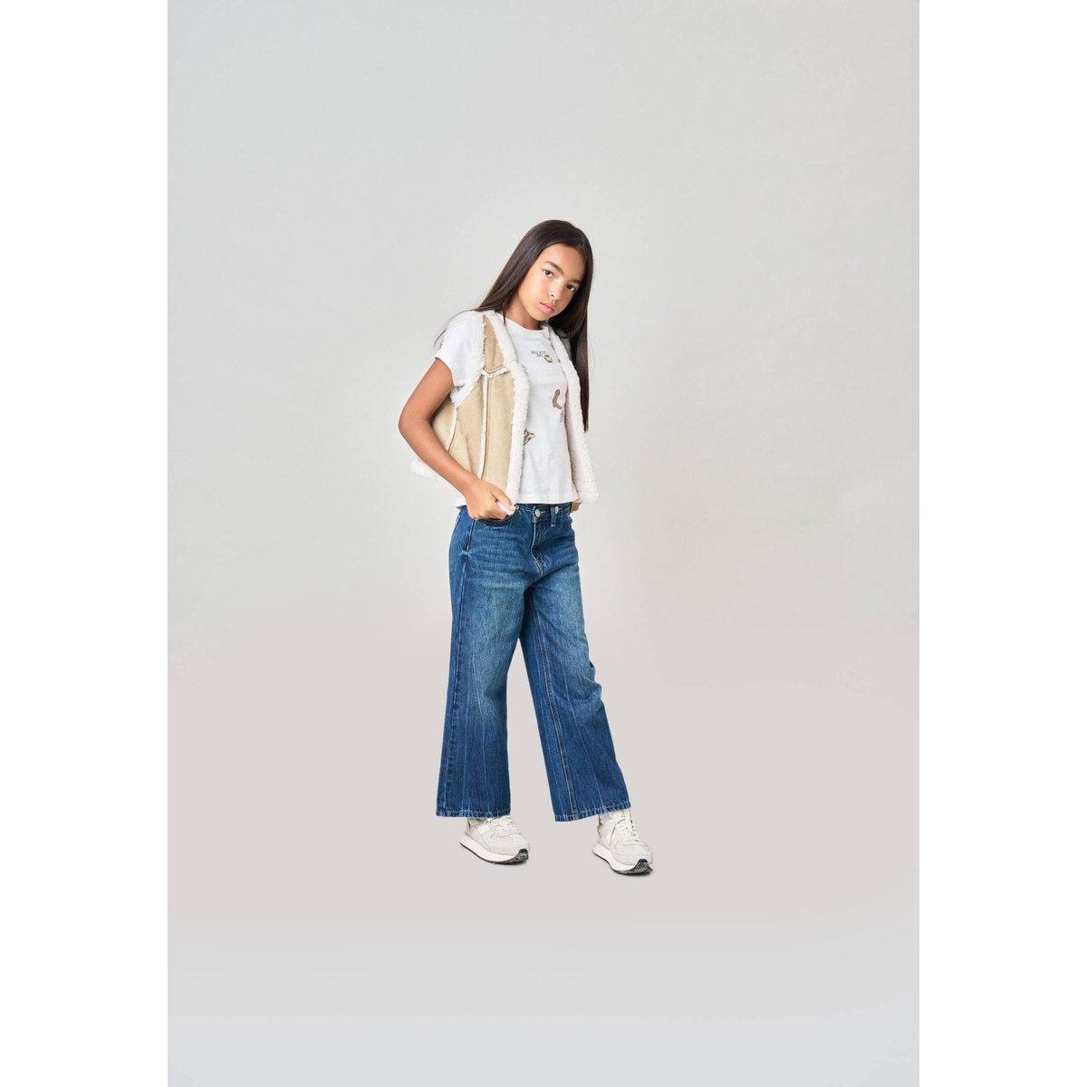 Gilet sans manches fille SVANY natural, DEELUXE