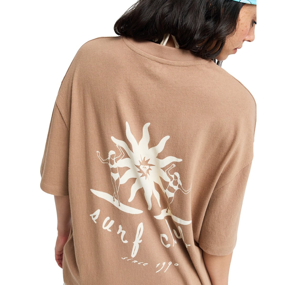 T-Shirt, manches courtes, col rond, Floral. marron brownie, ROXY