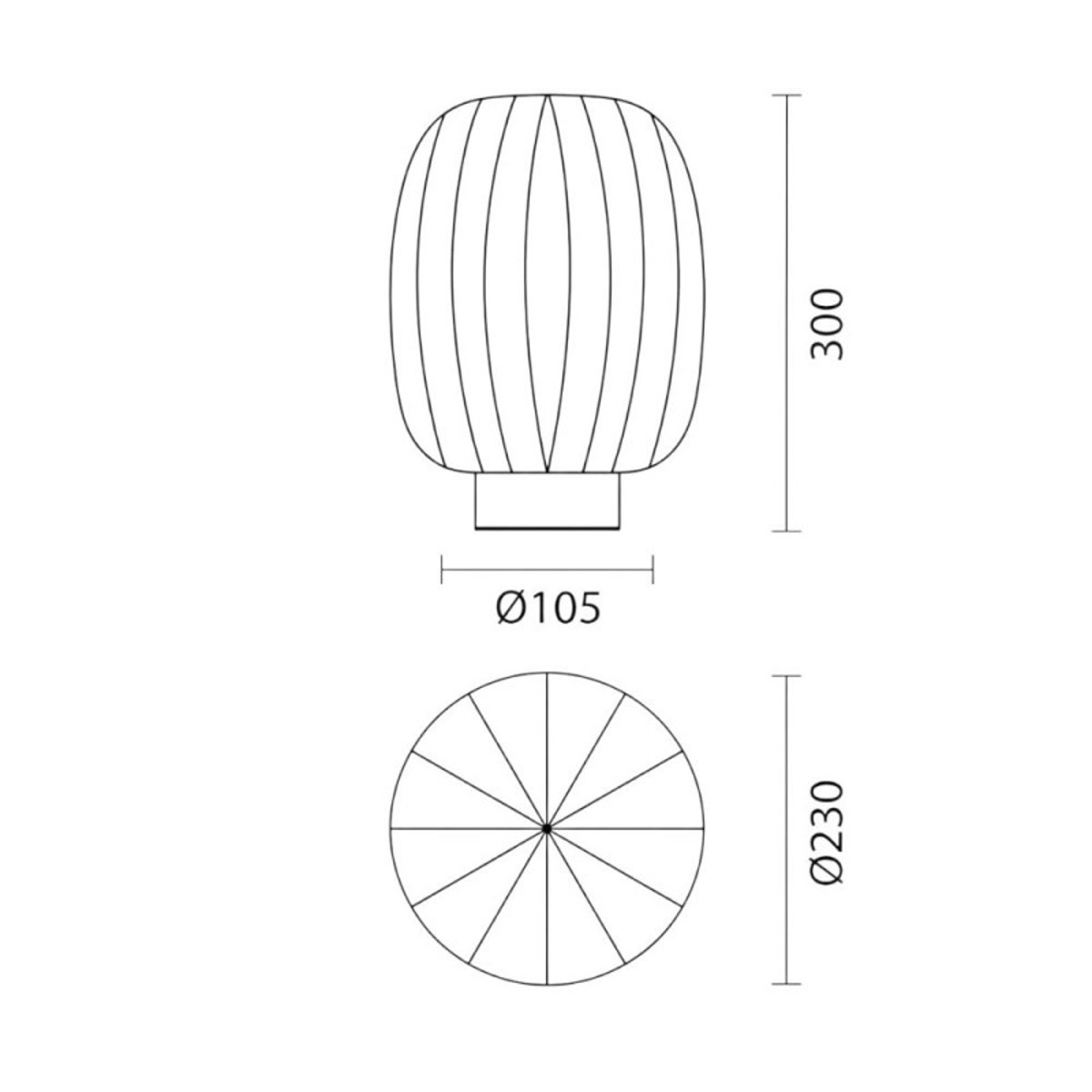 Lampe à poser laiton mat et verre cannelé Jap laiton, MILLUMINE