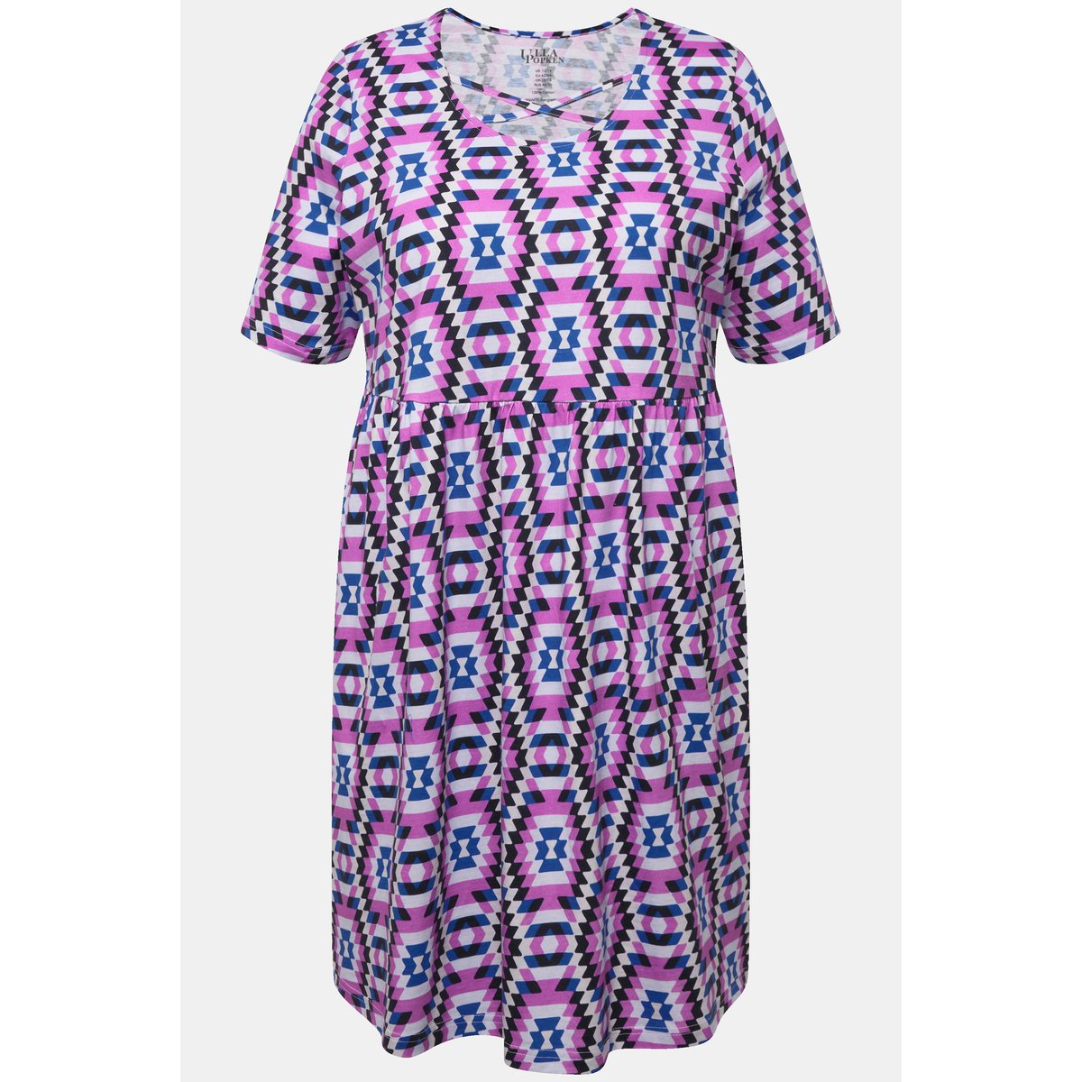 T-shirt long ligne A. Col rond lande clair, ULLA POPKEN