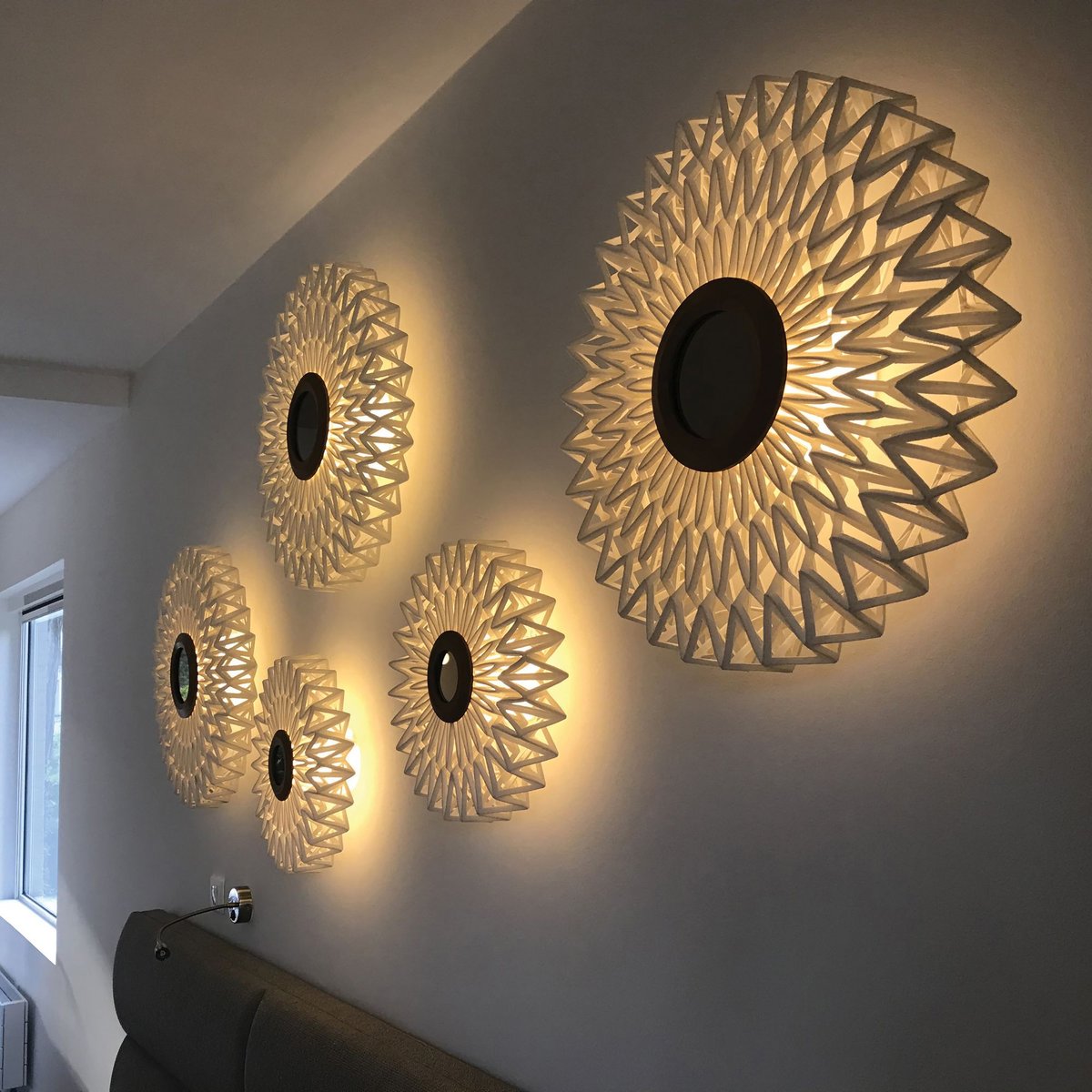 Applique en tissu cassé avec miroir beige, NOW'S HOME