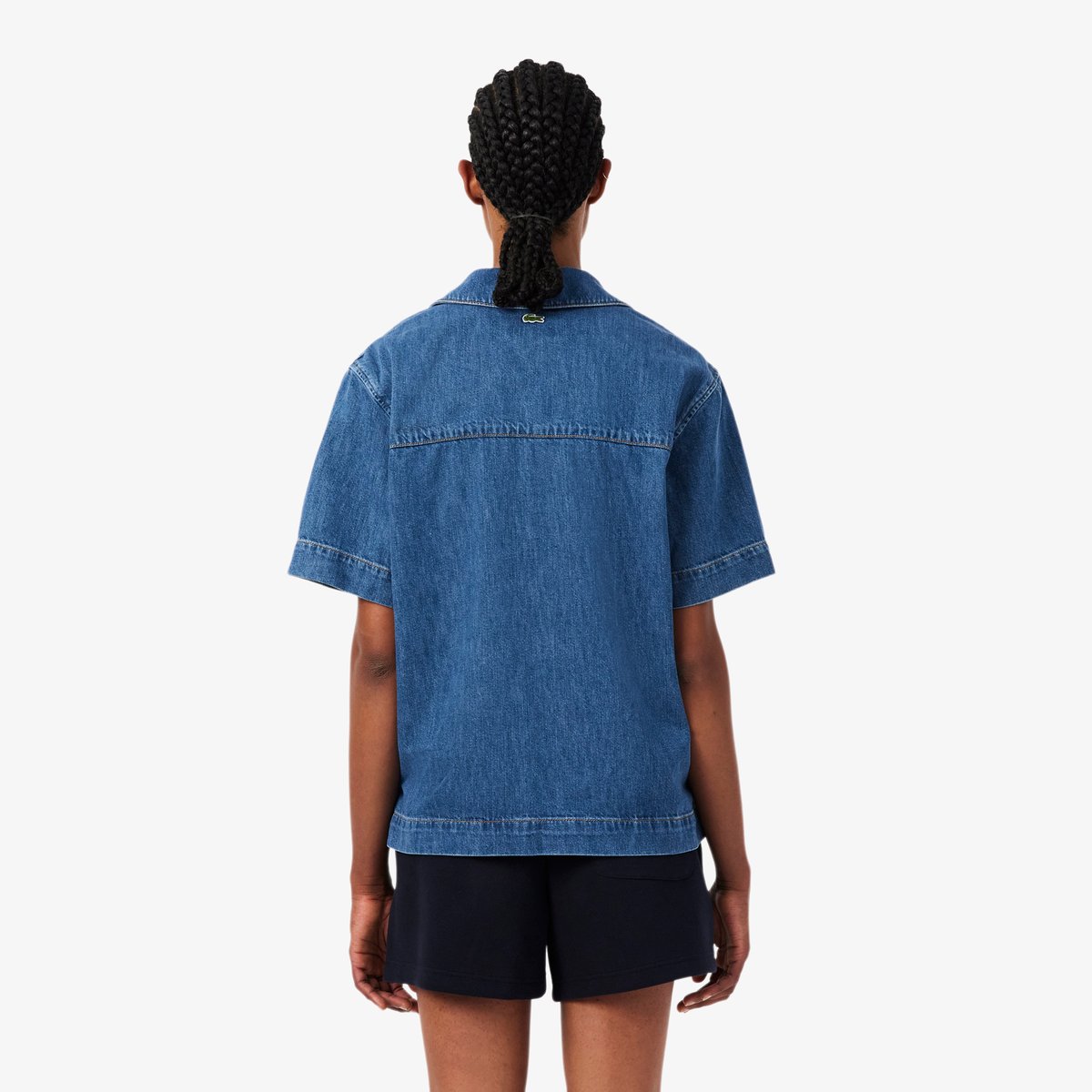 Polo oversize denim léger bleu-36l, LACOSTE